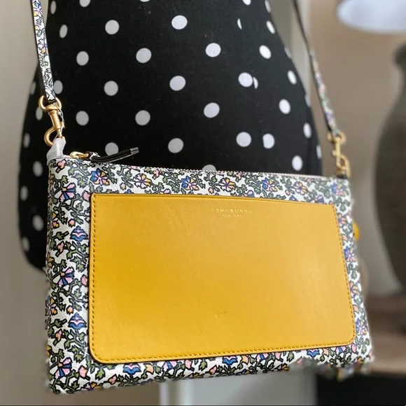 Tory Burch Tassel Print Leather Crossbody Bag